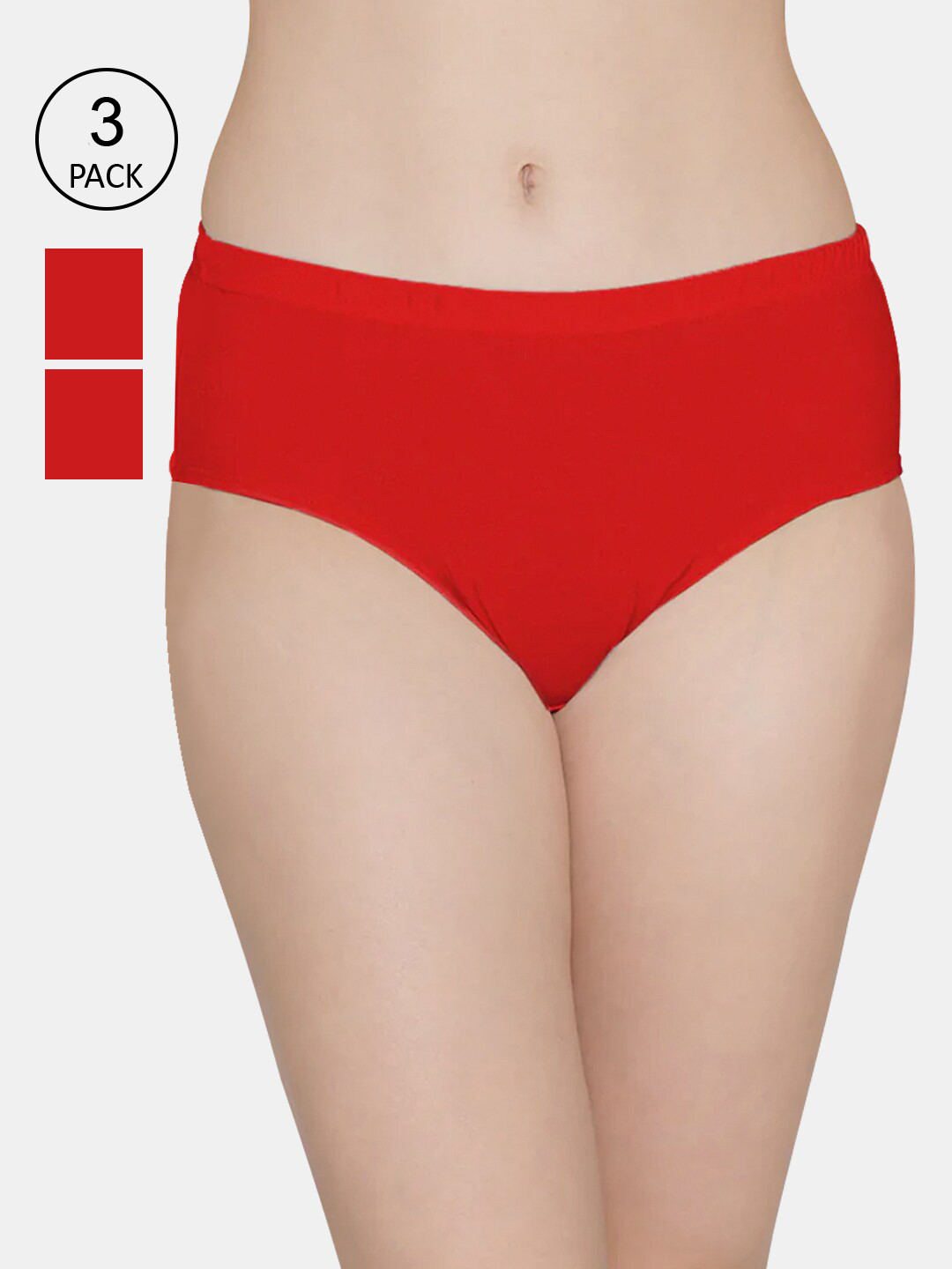 

Kalyani Women Pack Of 3 Red Solid Hipster Briefs