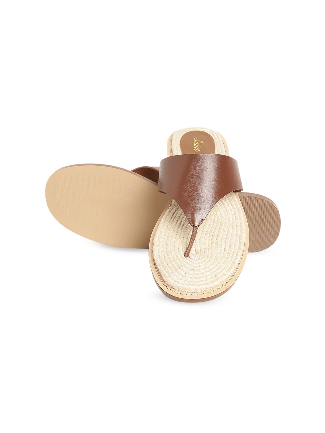 

Saint G Women Tan T-Strap Flats