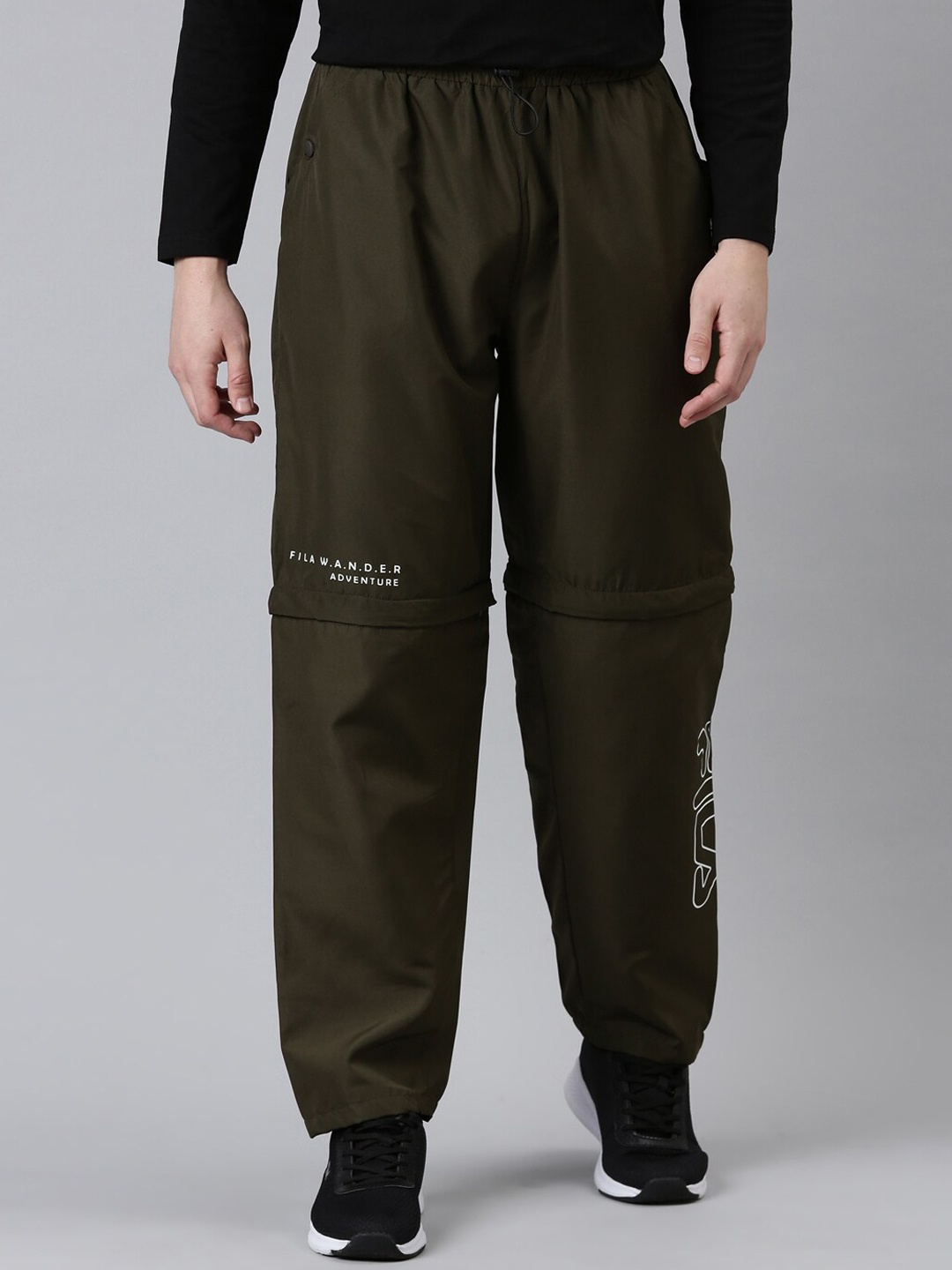 

FILA Men Olive-Green Solid Joggers