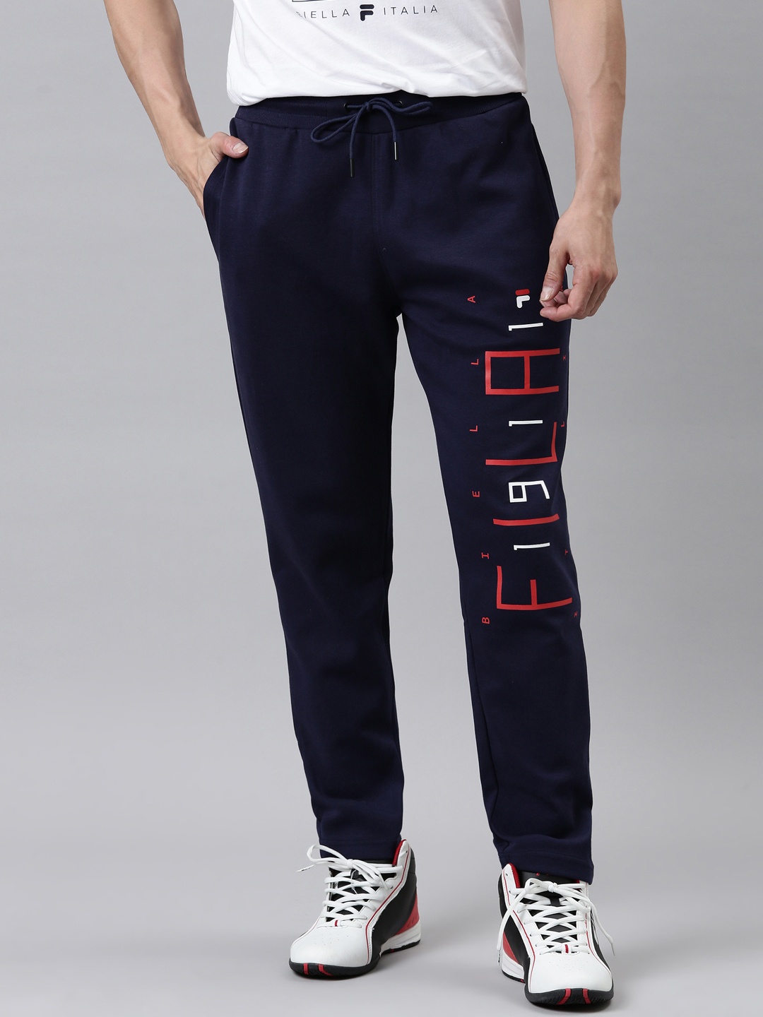 

FILA Men Blue Solid Cotton Hobi Pea Track Pants
