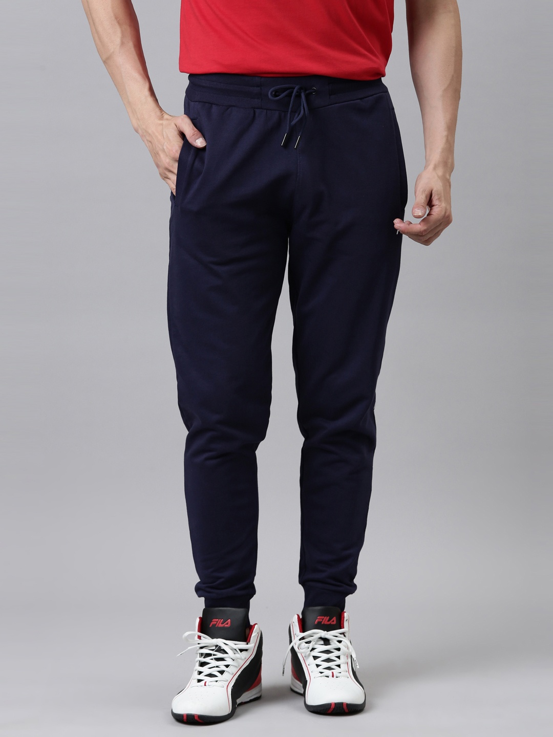 

FILA Men Blue Solid SHIV PEA Joggers
