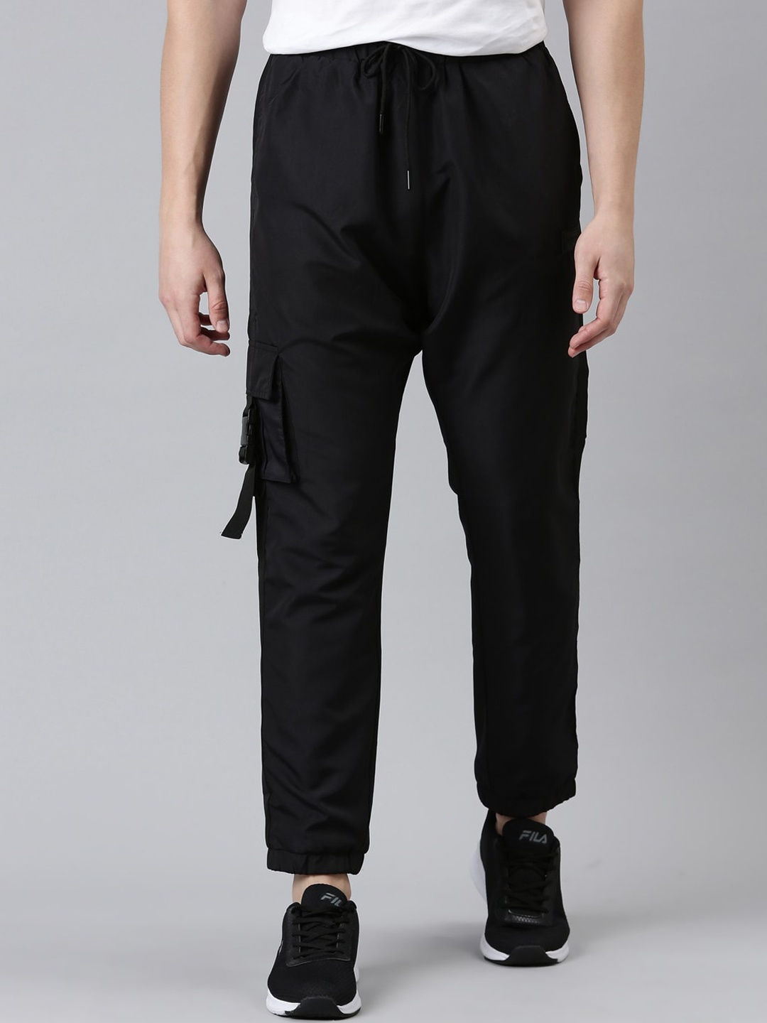 

FILA Men Black Solid Cotton MARCEL BLK Jogger
