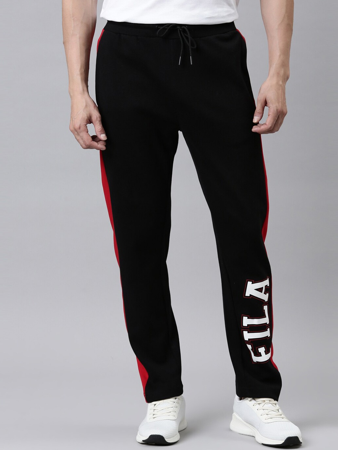 

FILA Men Black & Red Cotton JIMIN BLK Cut & SEW Jogger