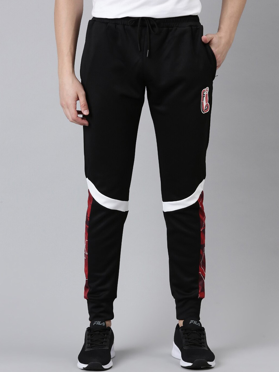 

FILA Men Black Cotton Printed SARA BLK Joggers