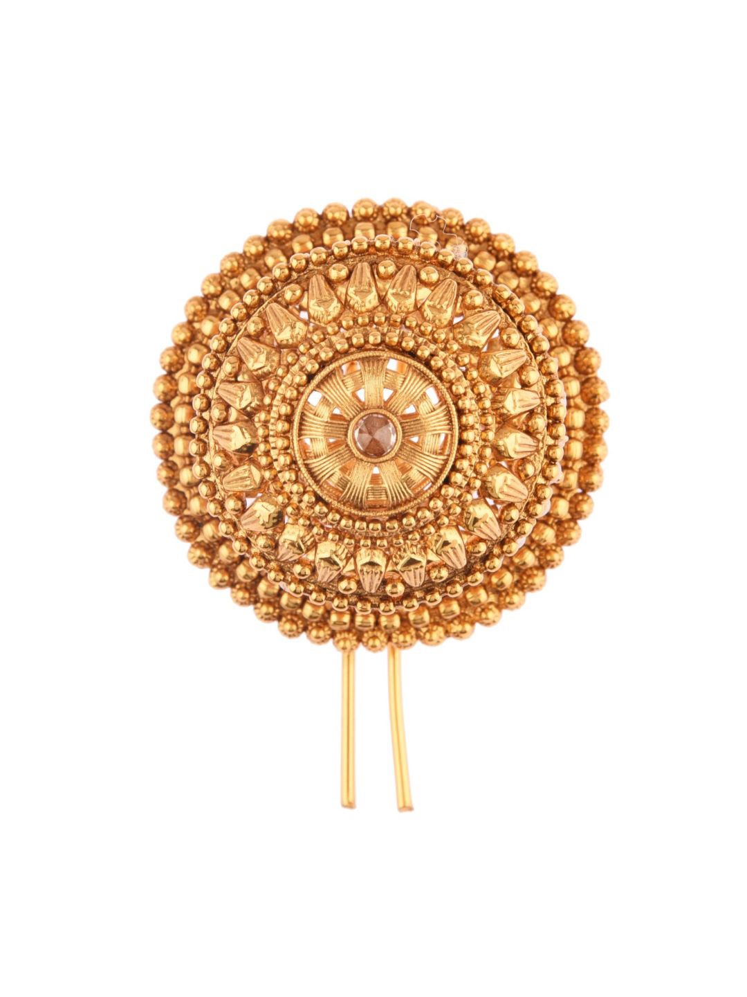 

Efulgenz Women Gold-Toned Beaded Traditional Hair Bun Pin