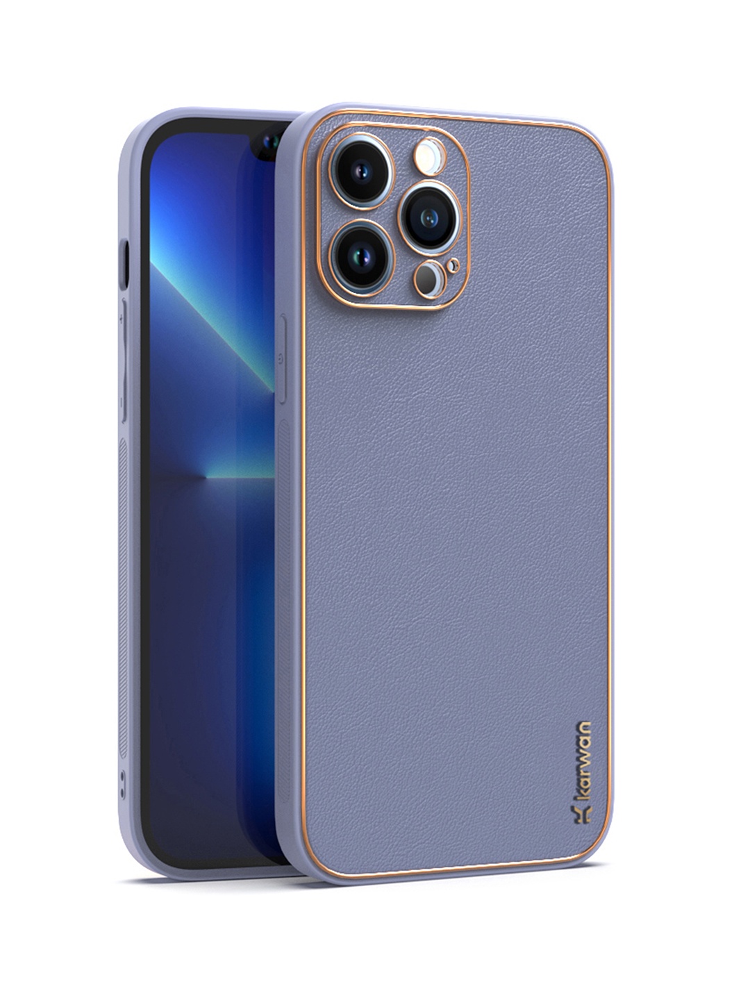 

Karwan Purple Leather iPhone 12 Pro Back Case