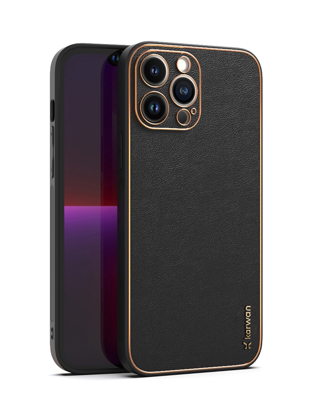 

Karwan Black Leather iPhone 13 Pro Max Back Case