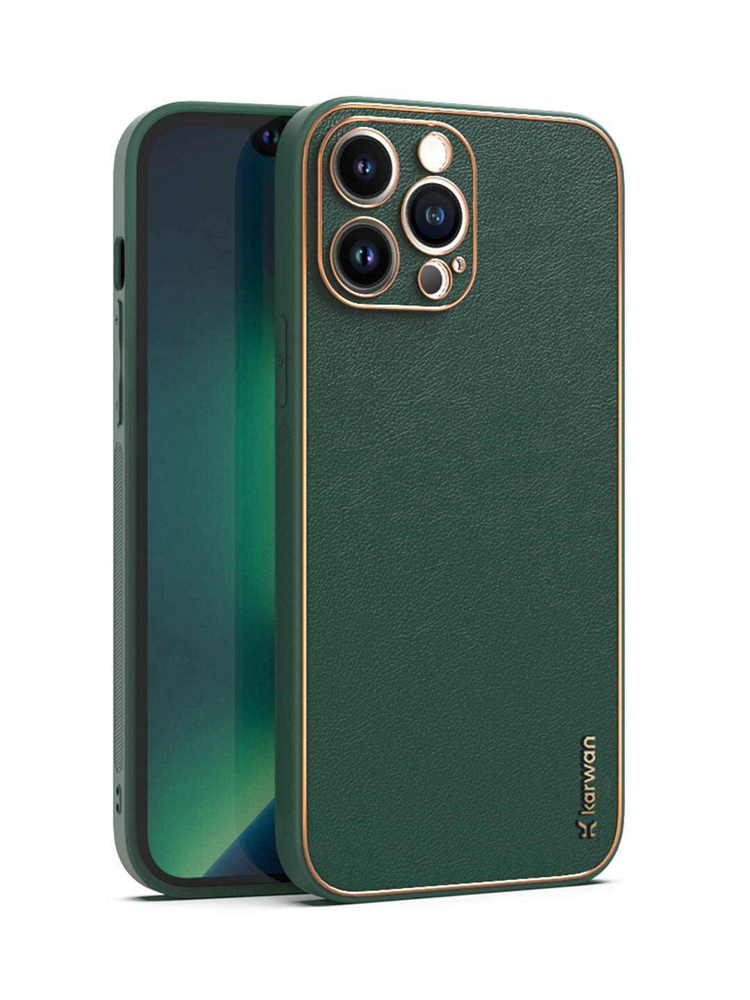 

Karwan Green Leather iPhone 13 Pro Back Case