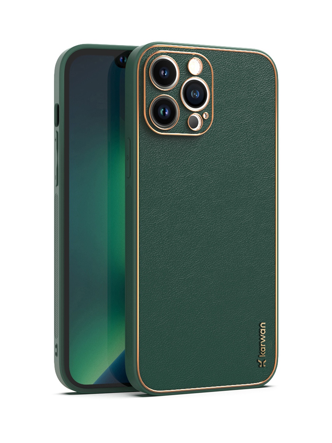 

Karwan Green Leather iPhone 13 Pro Max Back Case