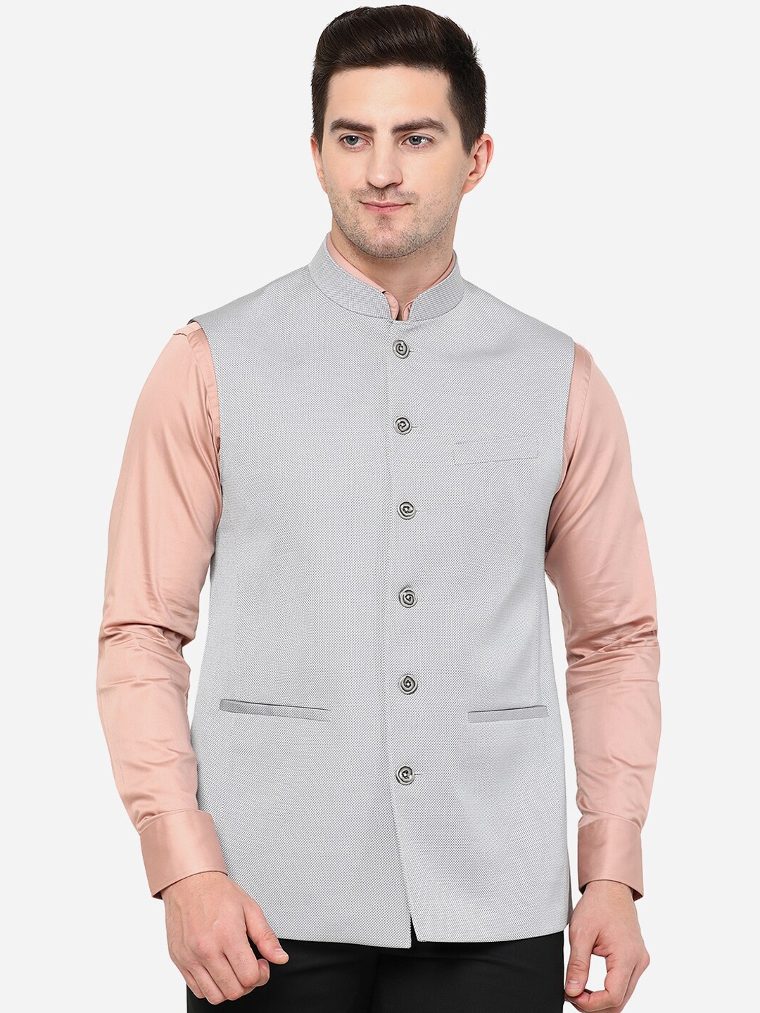 

MODI JACKET Men Grey Nehru jacket