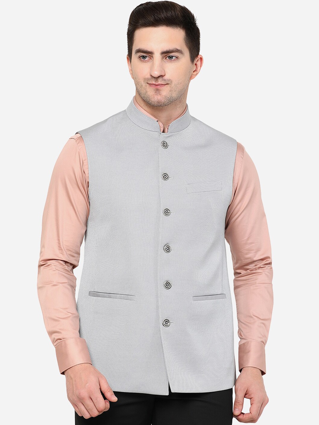 

MODI JACKET Men Grey Nehru jacket