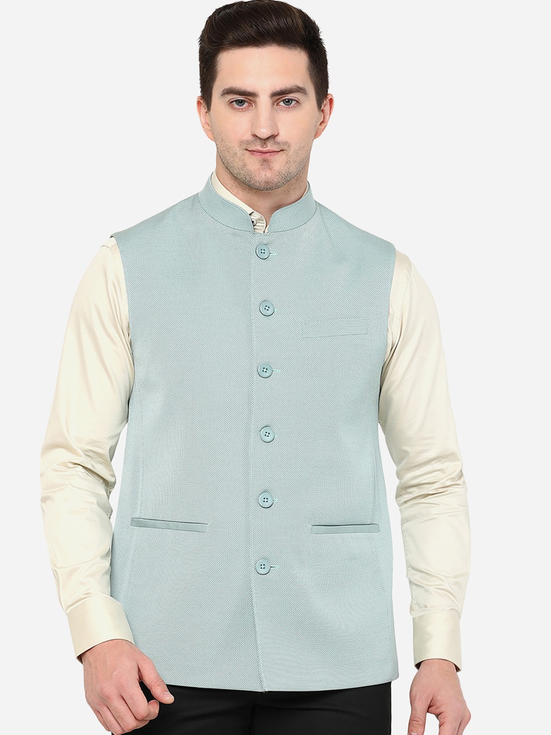 

MODI JACKET Men Green Nehru jacket