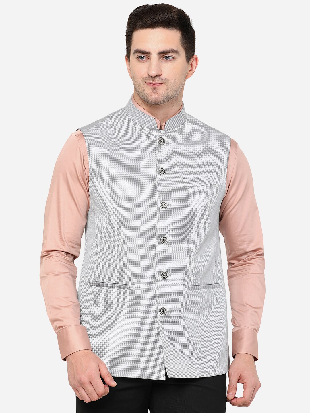 

MODI JACKET Men Grey Nehru jacket