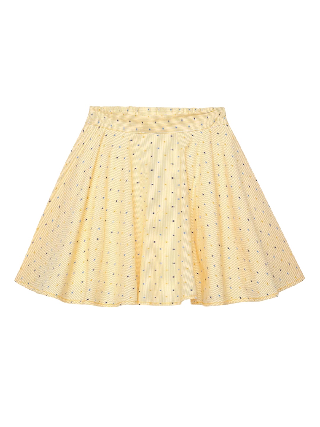 

UNDER FOURTEEN ONLY Girls Yellow Printed Pure Cotton Flared Skirt