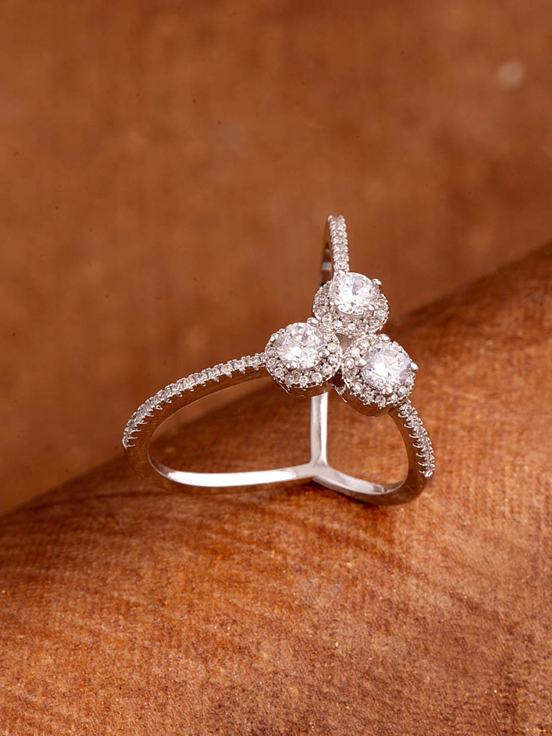 

Voylla Women Silver-Plated Finger Ring