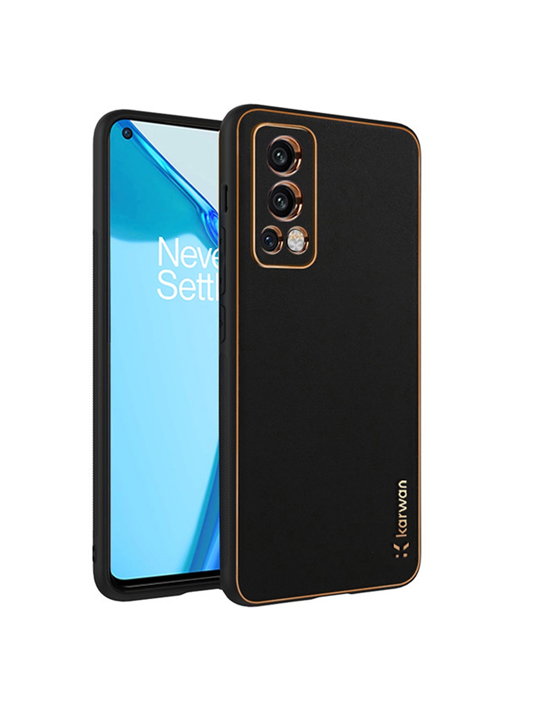 

Karwan Black Leather OnePlus Nord 2 Back Case