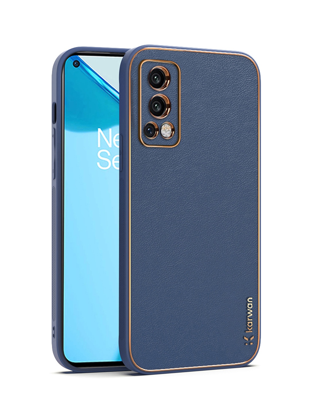 

Karwan Blue Leather OnePlus Nord 2 Back Case