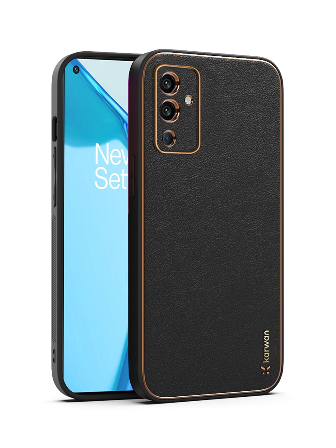 

Karwan Black Leather OnePlus 9 Back Case