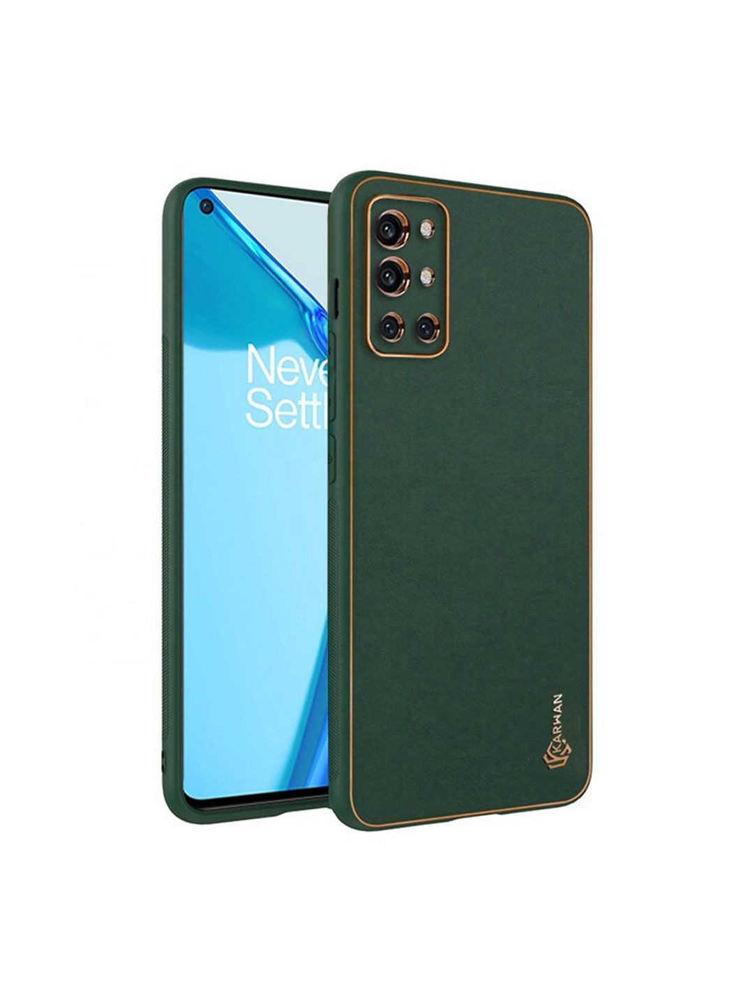 

Karwan Green Leather OnePlus 9R Back Case
