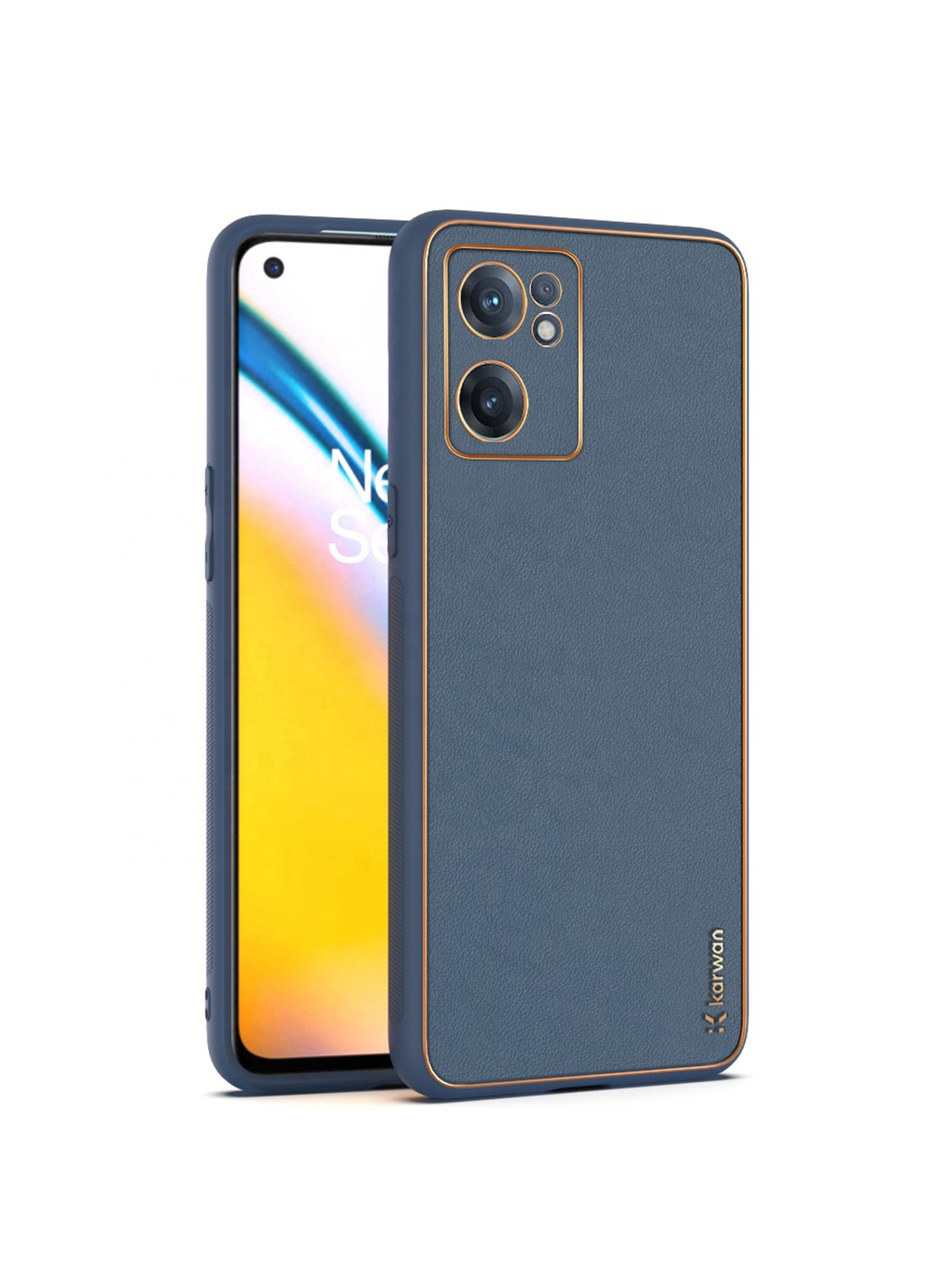

Karwan Blue Leather OnePlus Nord CE 2 Back Case