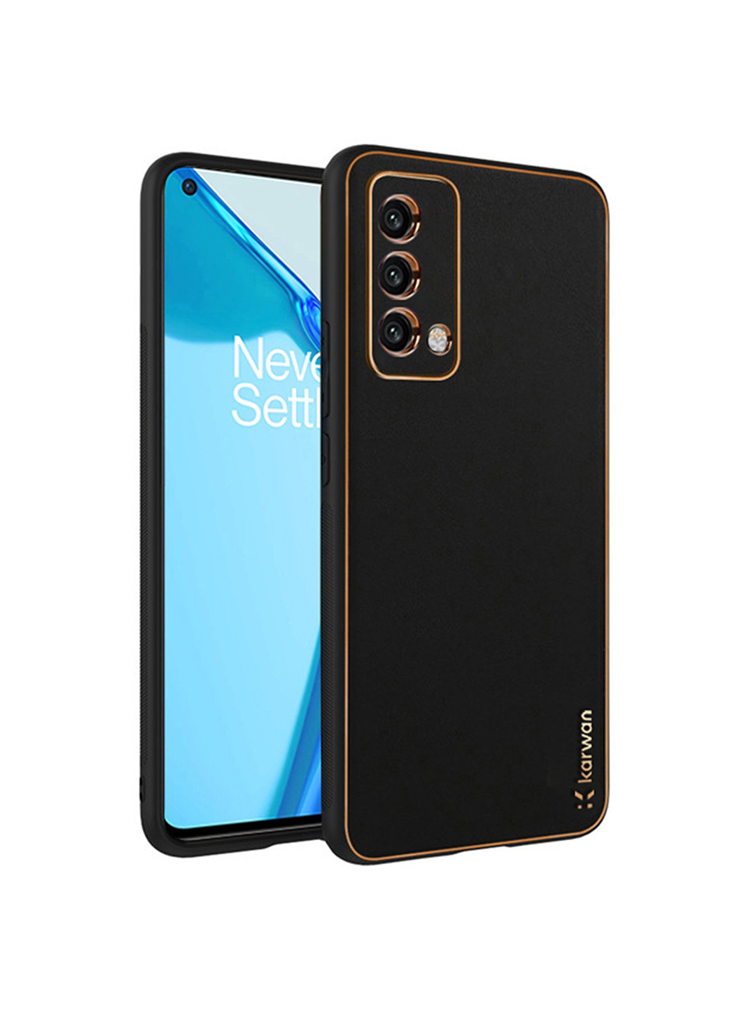 

Karwan Black Leather OnePlus Nord CE Back Case