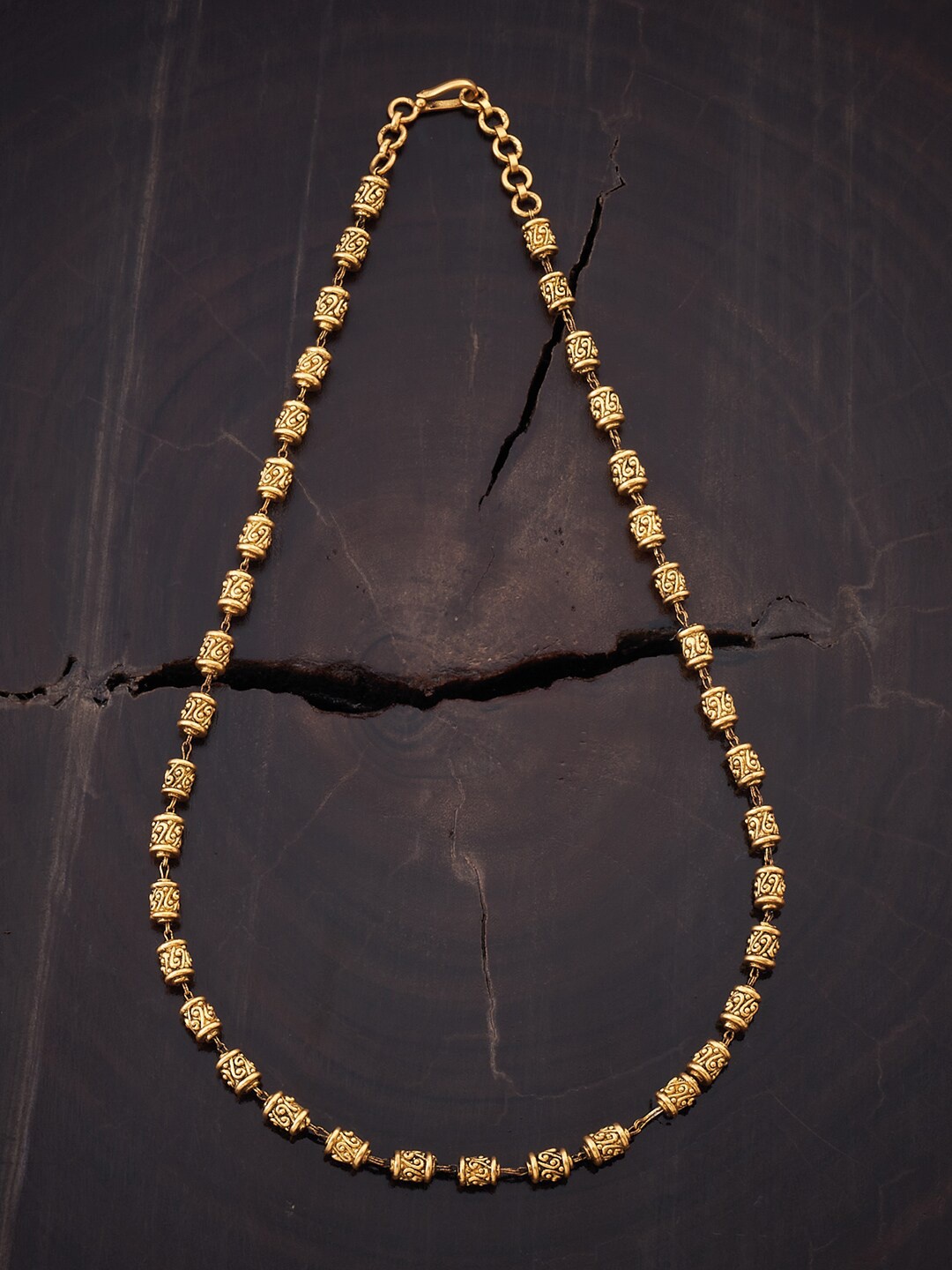 

Kushals Fashion Jewellery Gold-Toned Silver Rhodium-Plated Temple Necklace