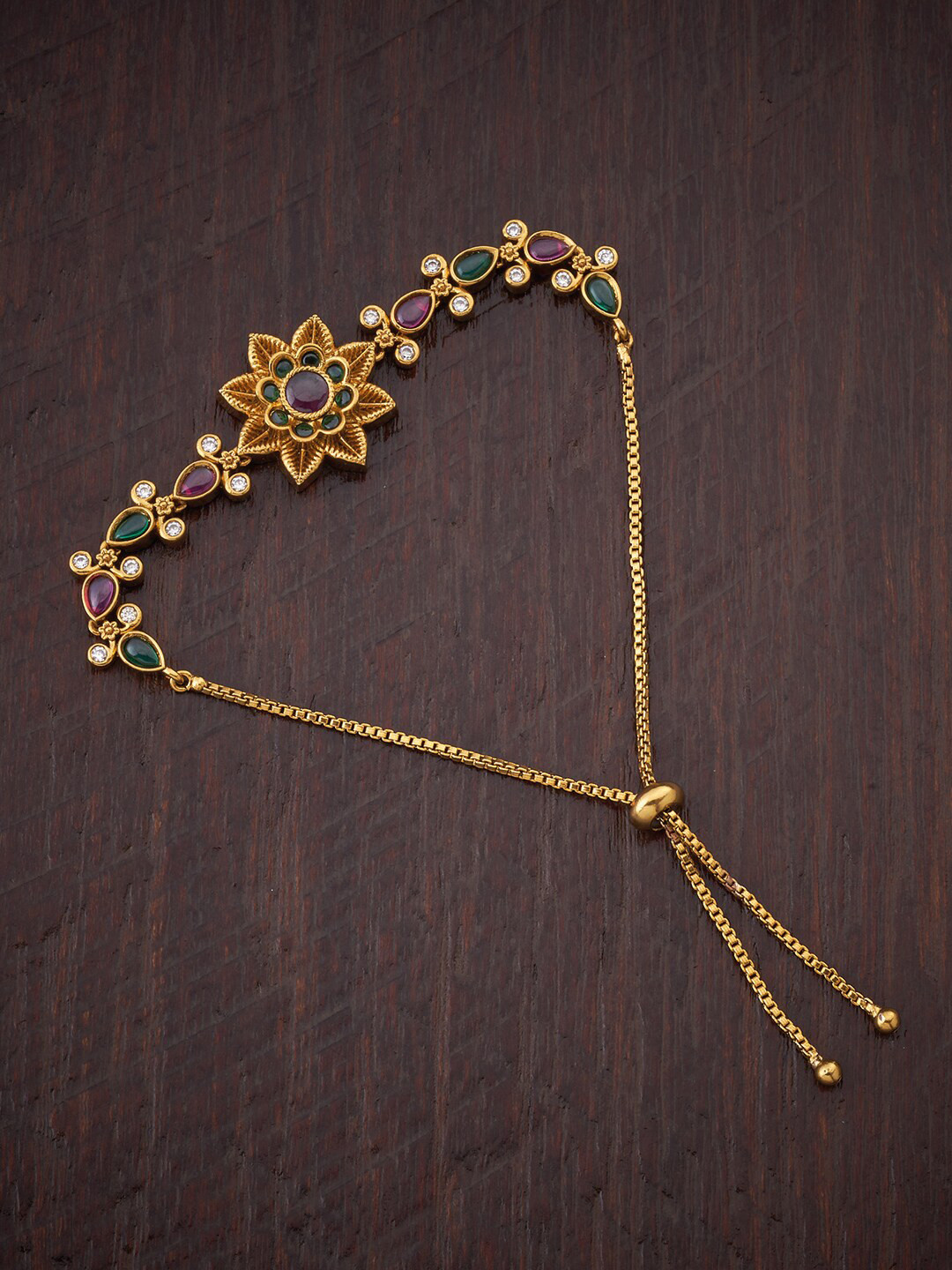 

Kushal's Fashion Jewellery Women Gold-Toned & Green Charm Bracelet