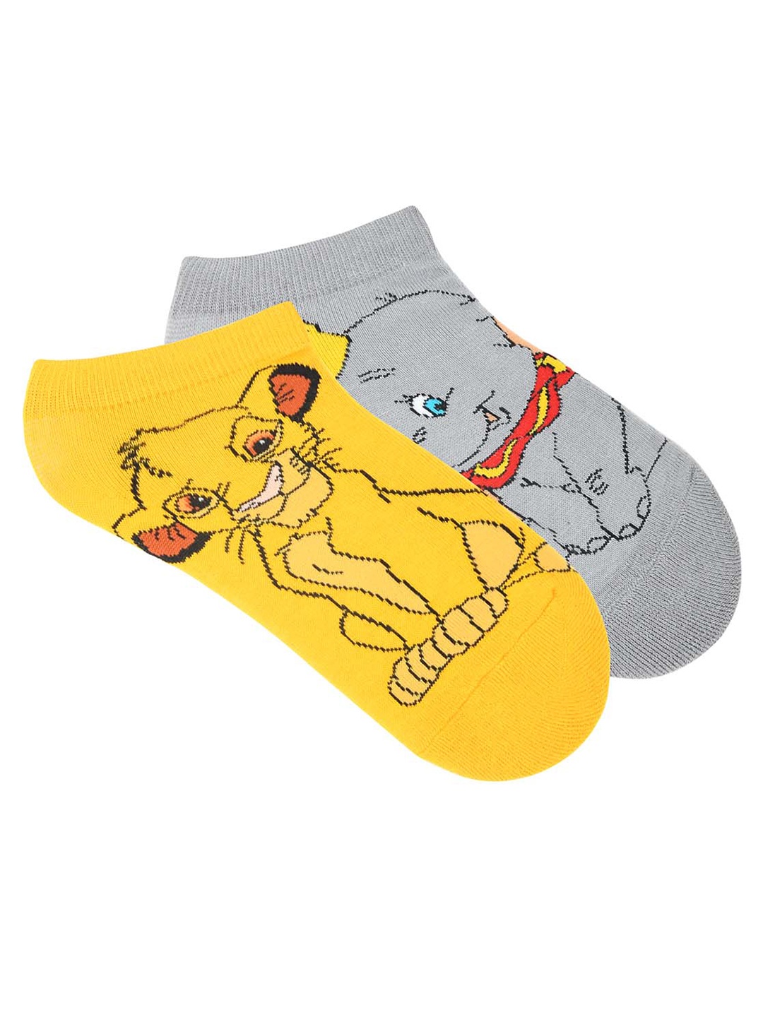 

Balenzia x Disney Women Pack Of 2 Patterned Cotton Ankle-Length Socks, Yellow
