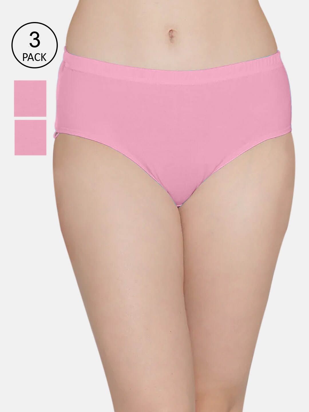 

Kalyani Women Pack Of 3 Rose Solid Hipster Briefs, Pink