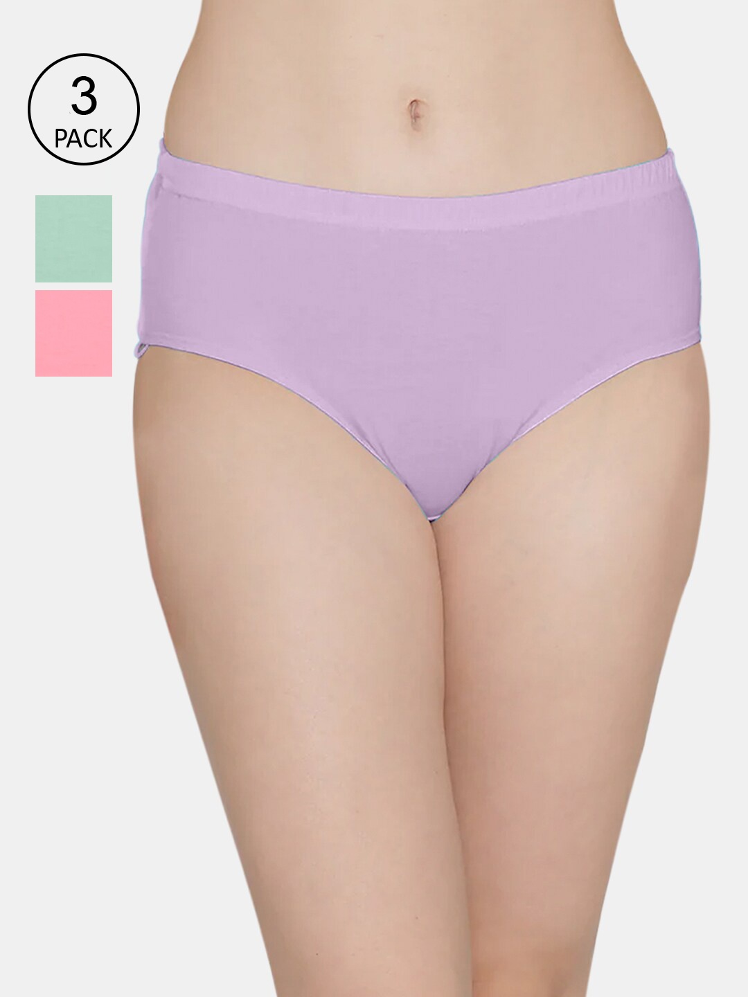

Kalyani Women Pack Of 3 Lavender & Pink Hipster Briefs