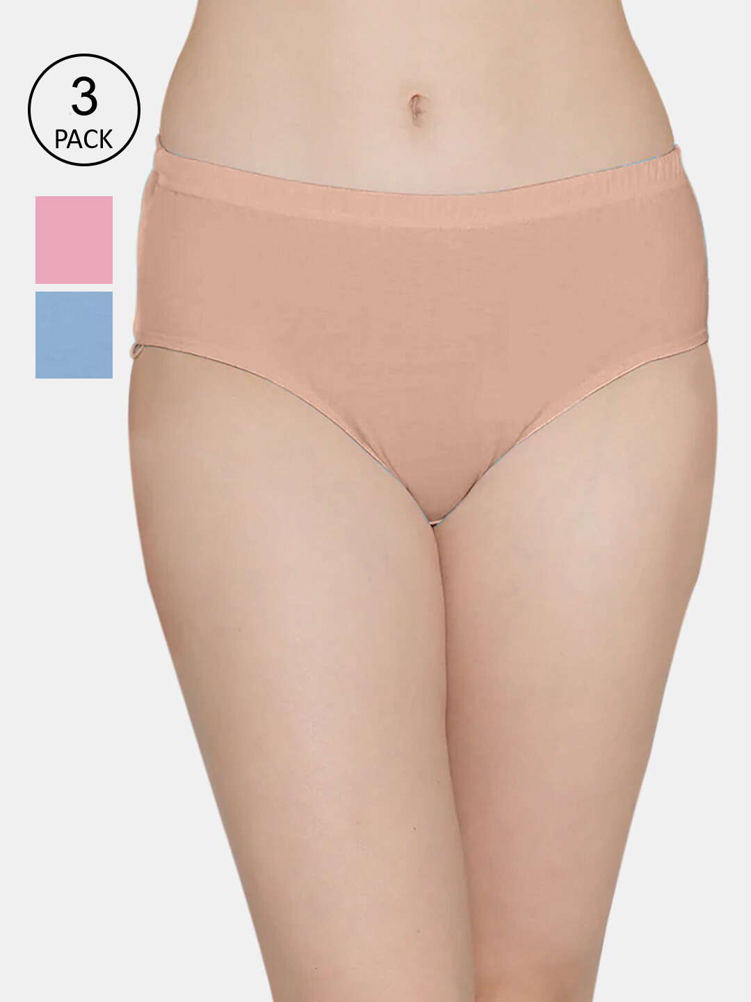 

Kalyani Women Pack Of 3 Peach & Rose Hipster Briefs