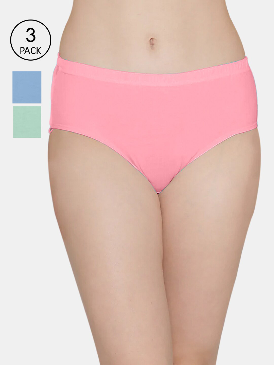 

Kalyani Women Pack Of 3 Pink & Blue Hipster Briefs