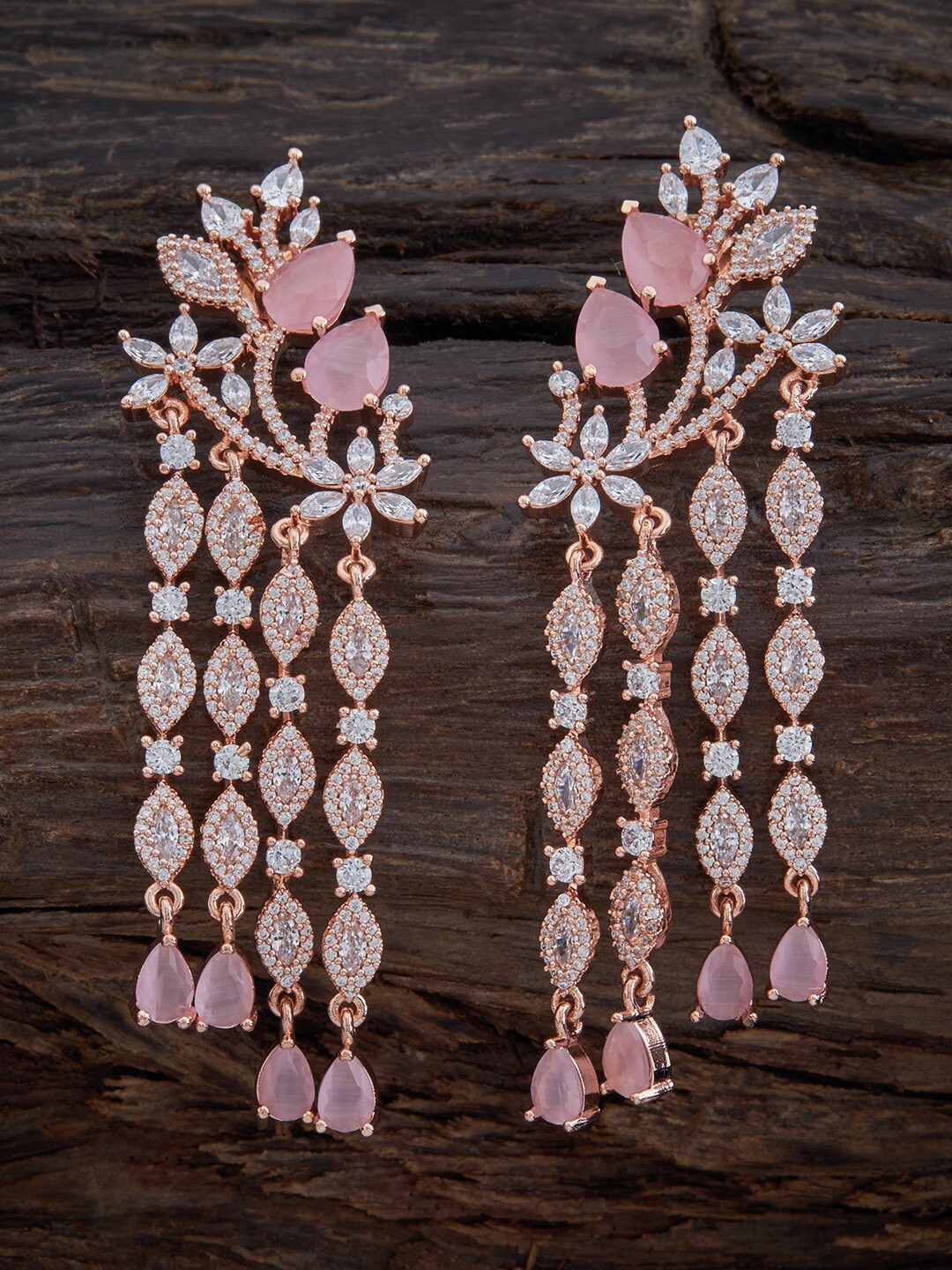 

Kushal's Fashion Jewellery Teardrop Shaped Drop Earrings, Pink