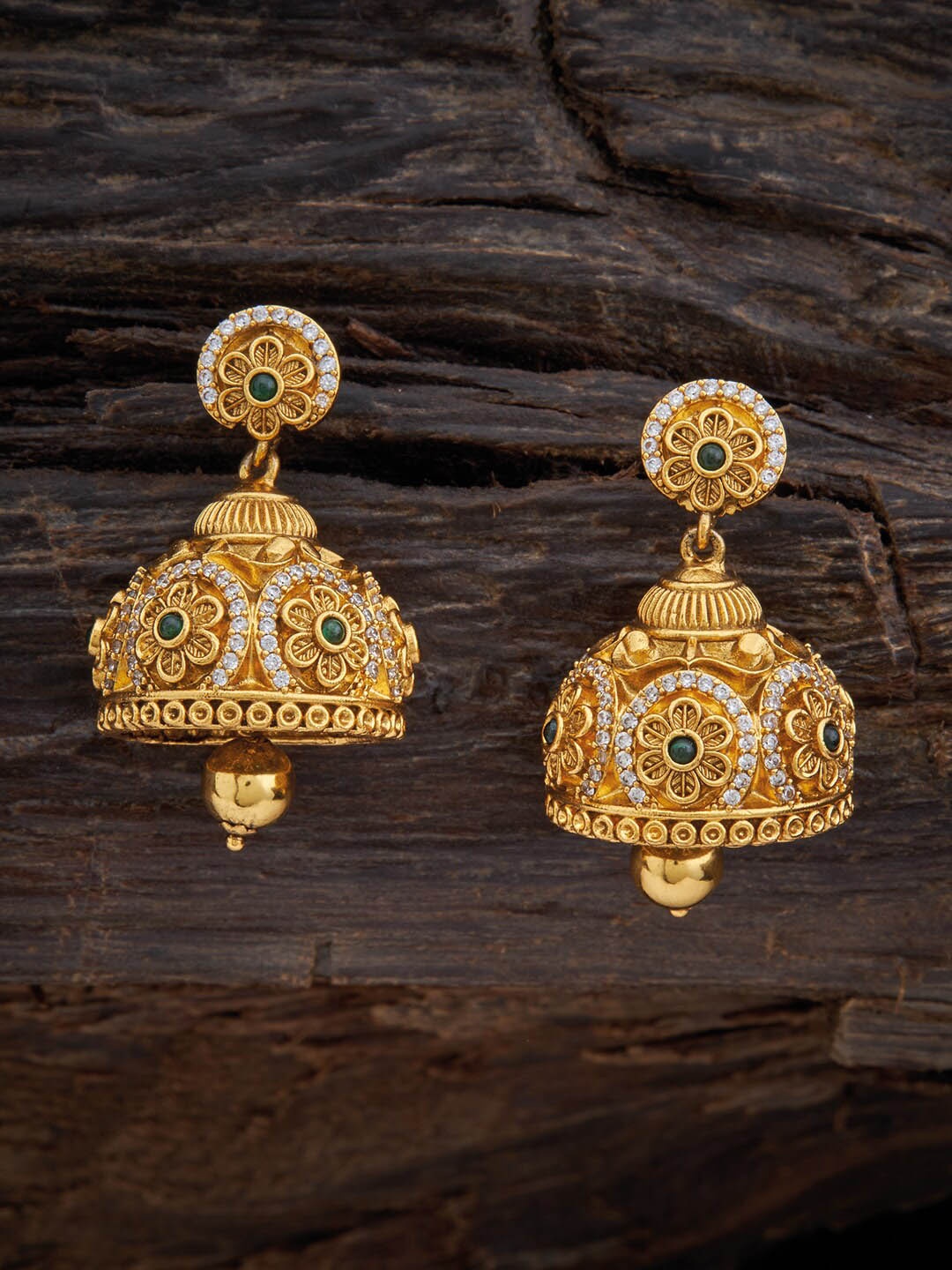 

Kushal's Fashion Jewellery Classic Jhumkas Earrings, Gold