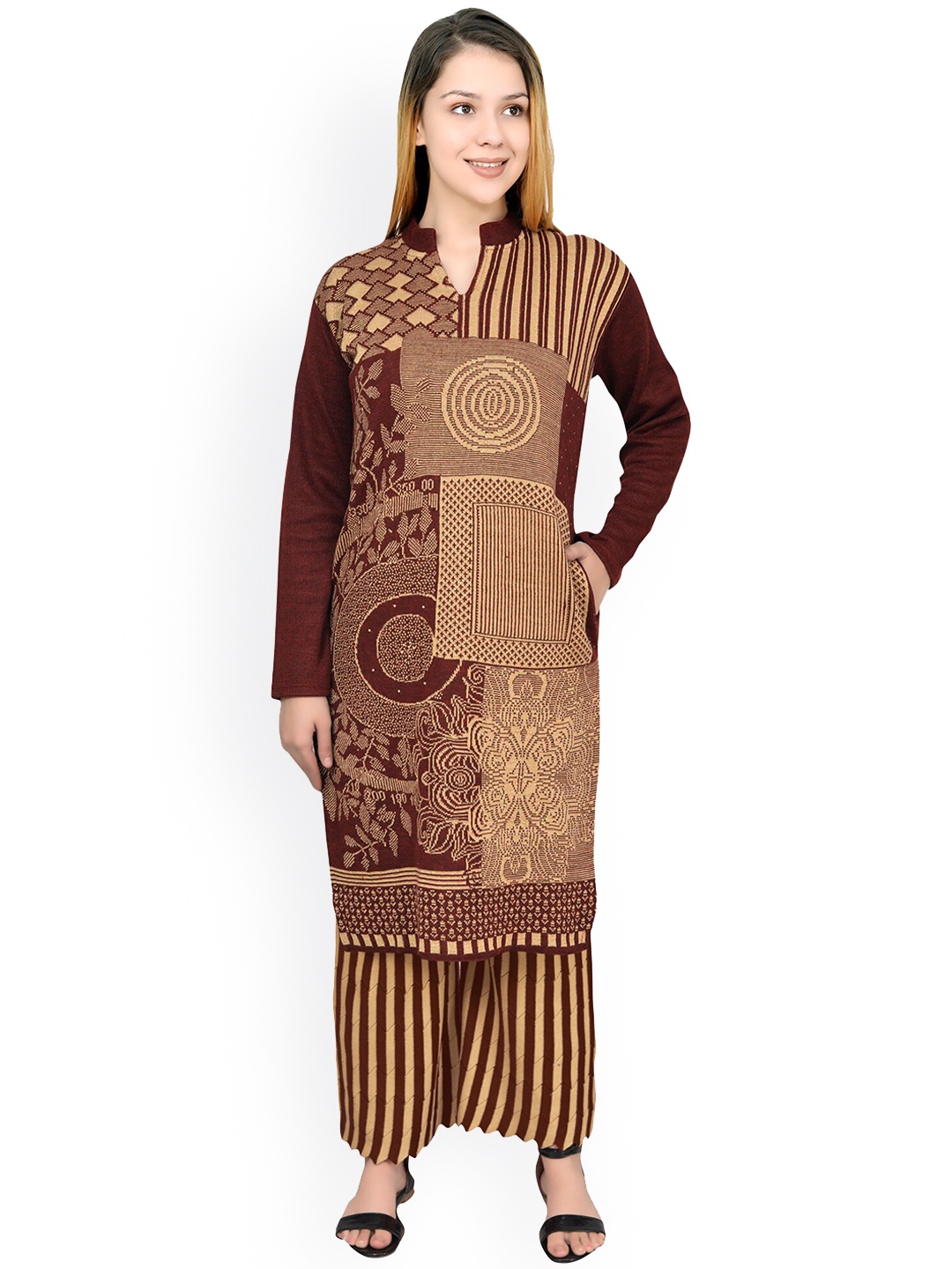 

ahhaaaa Women Maroon Kurta with Palazzos