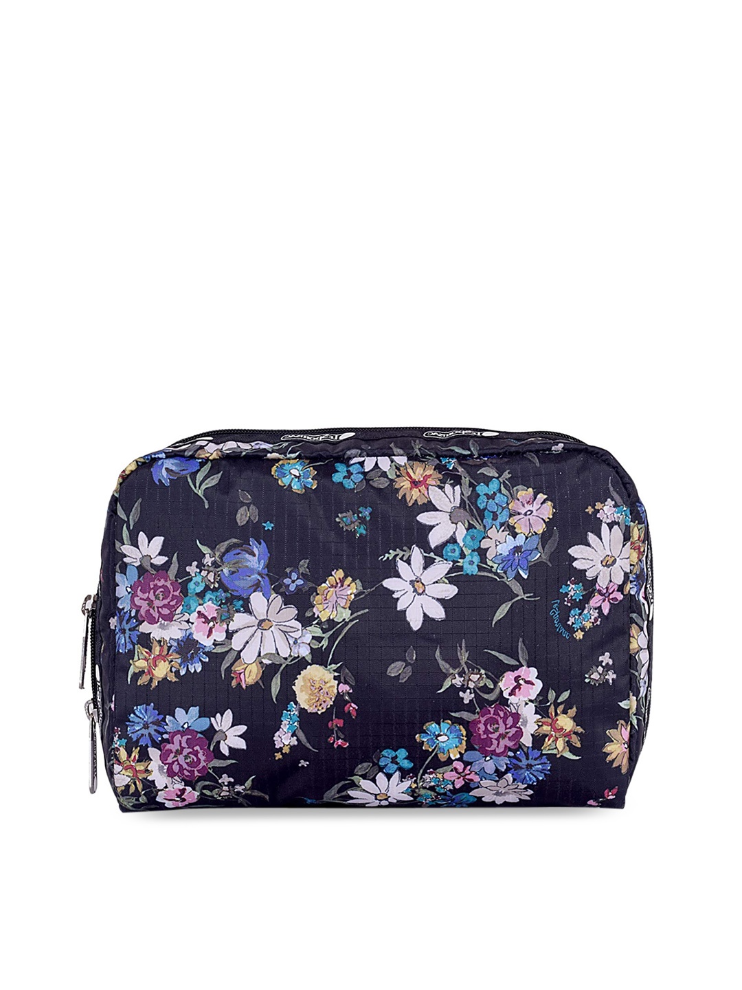 

LeSportsac Black Floral Printed PU Travel Accessory Pouch