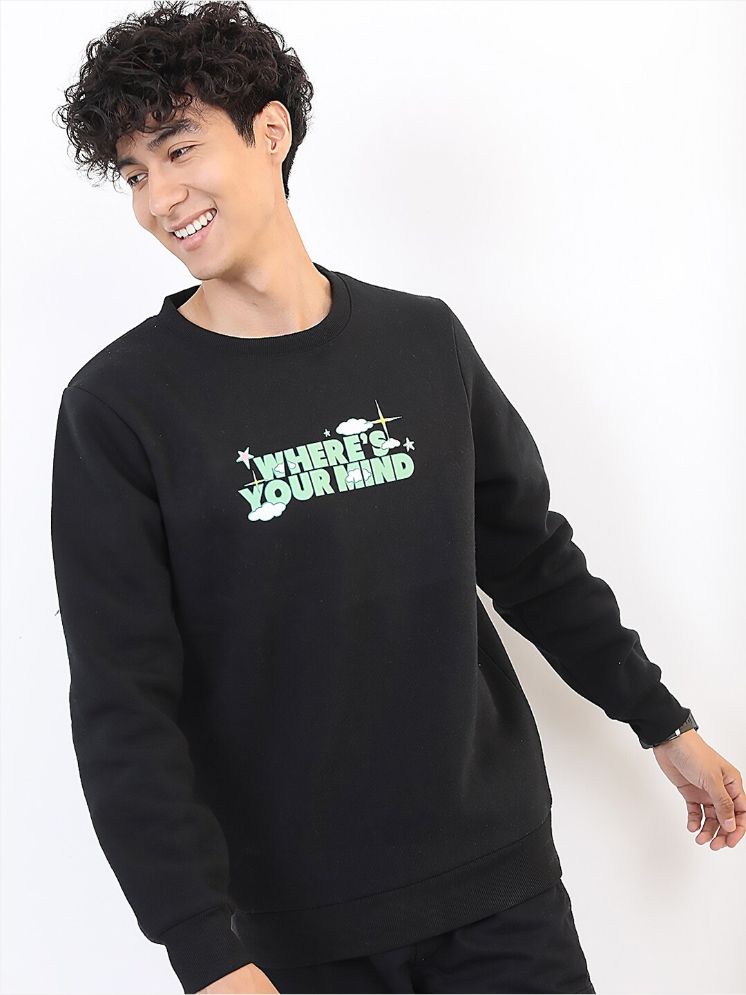 

HIGHLANDER Men Black Printed Sweatshirt