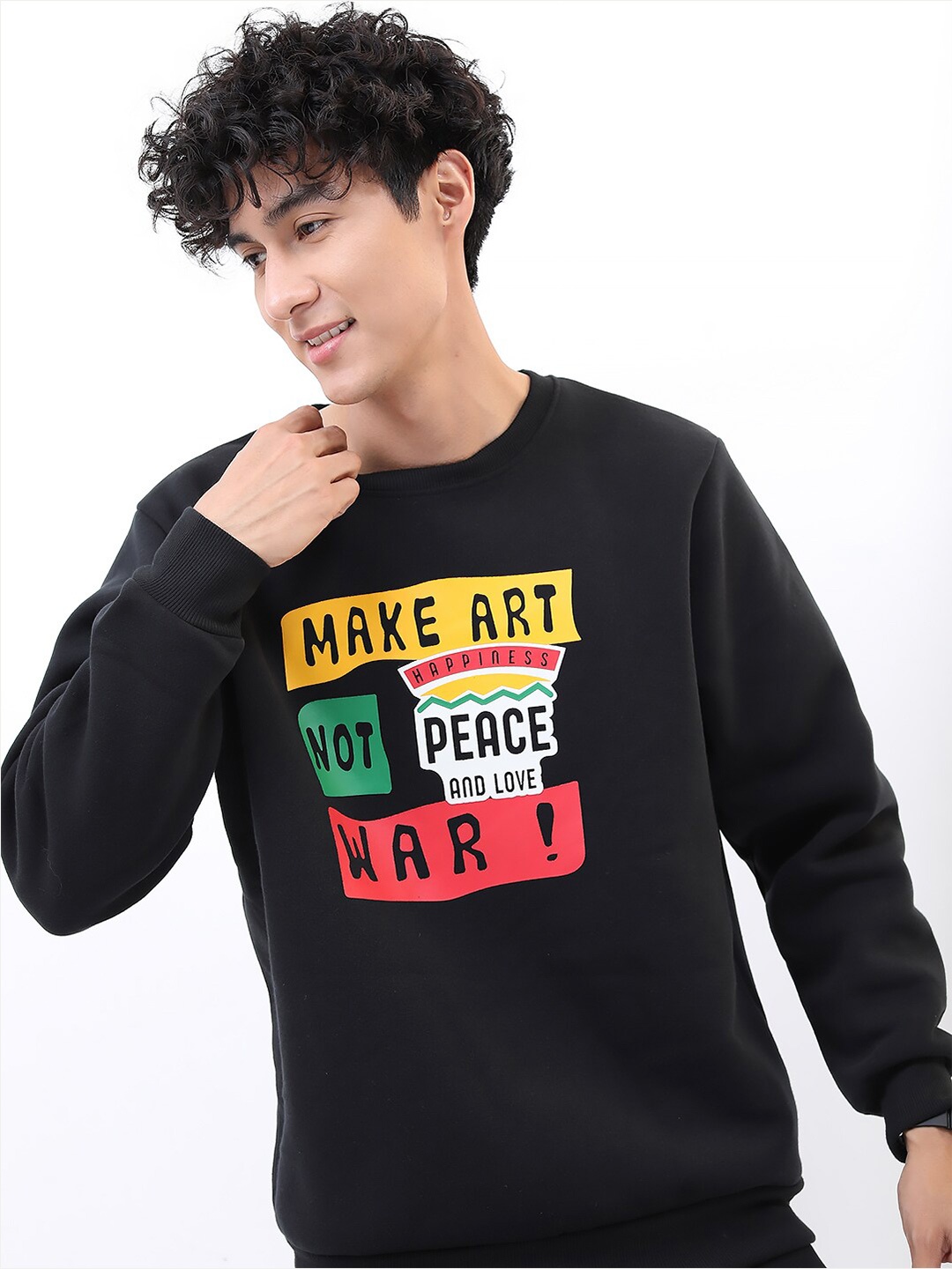 

KETCH Round Neck Printed Sweatshirt, Black