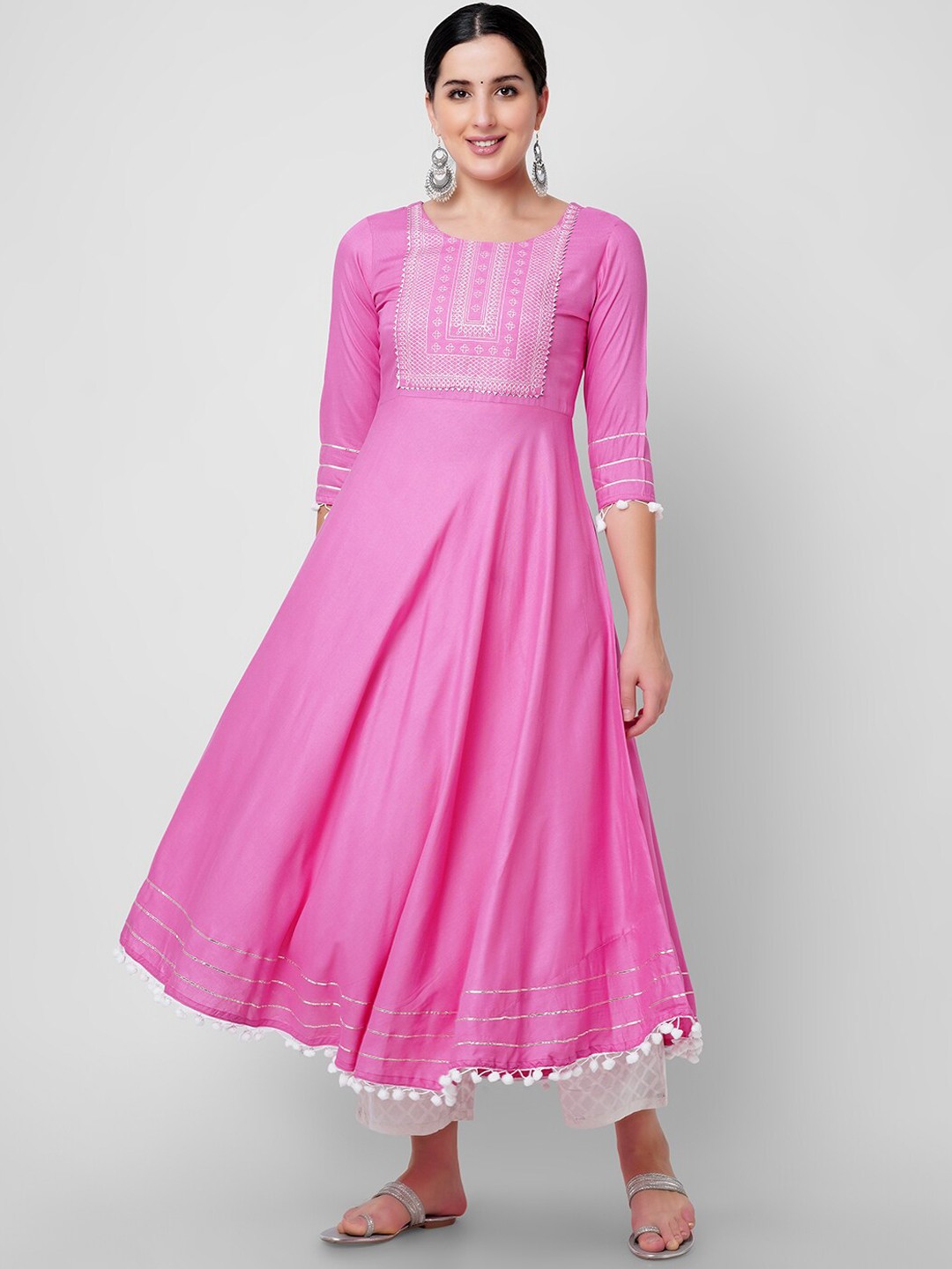 

KALINI Embroidered Anarkali Kurta, Pink