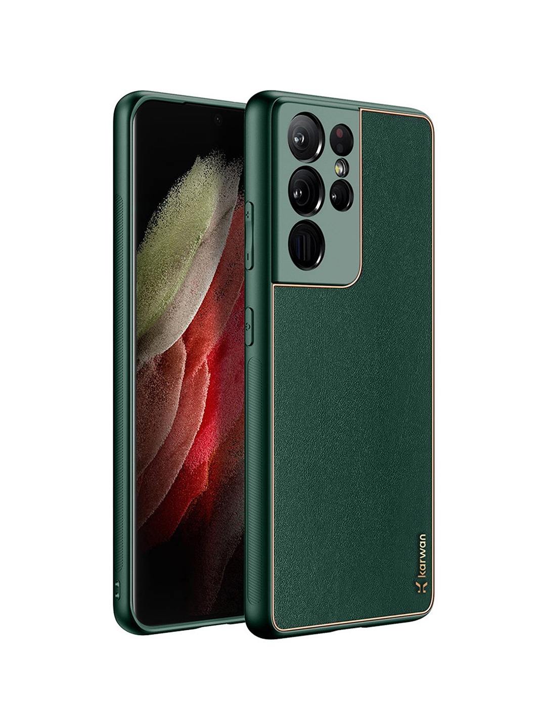

Karwan Green Leather Samsung Galaxy S21 Ultra Back Case
