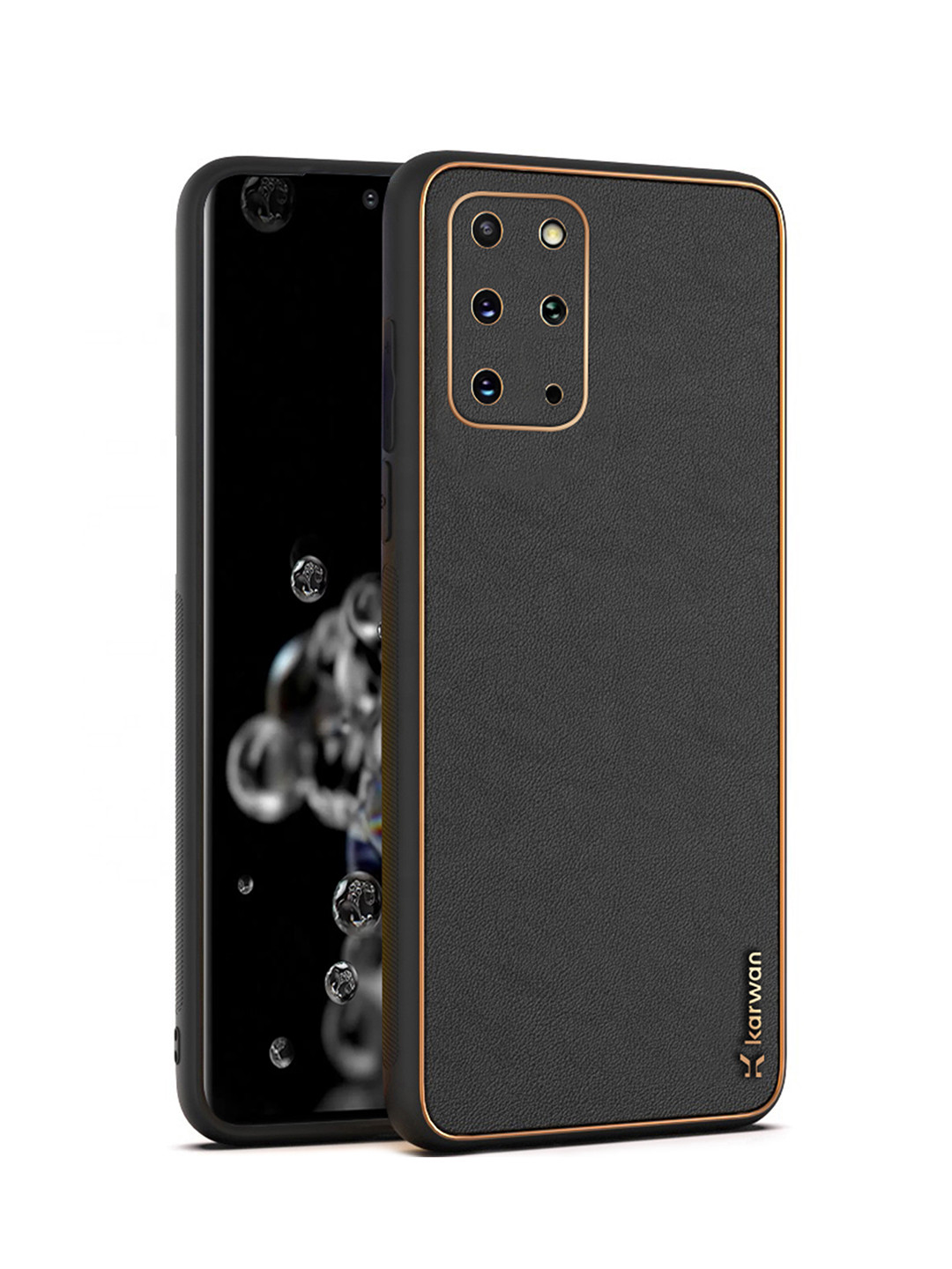 

Karwan Black Solid Leather Samsung Galaxy S20 Plus Back Case