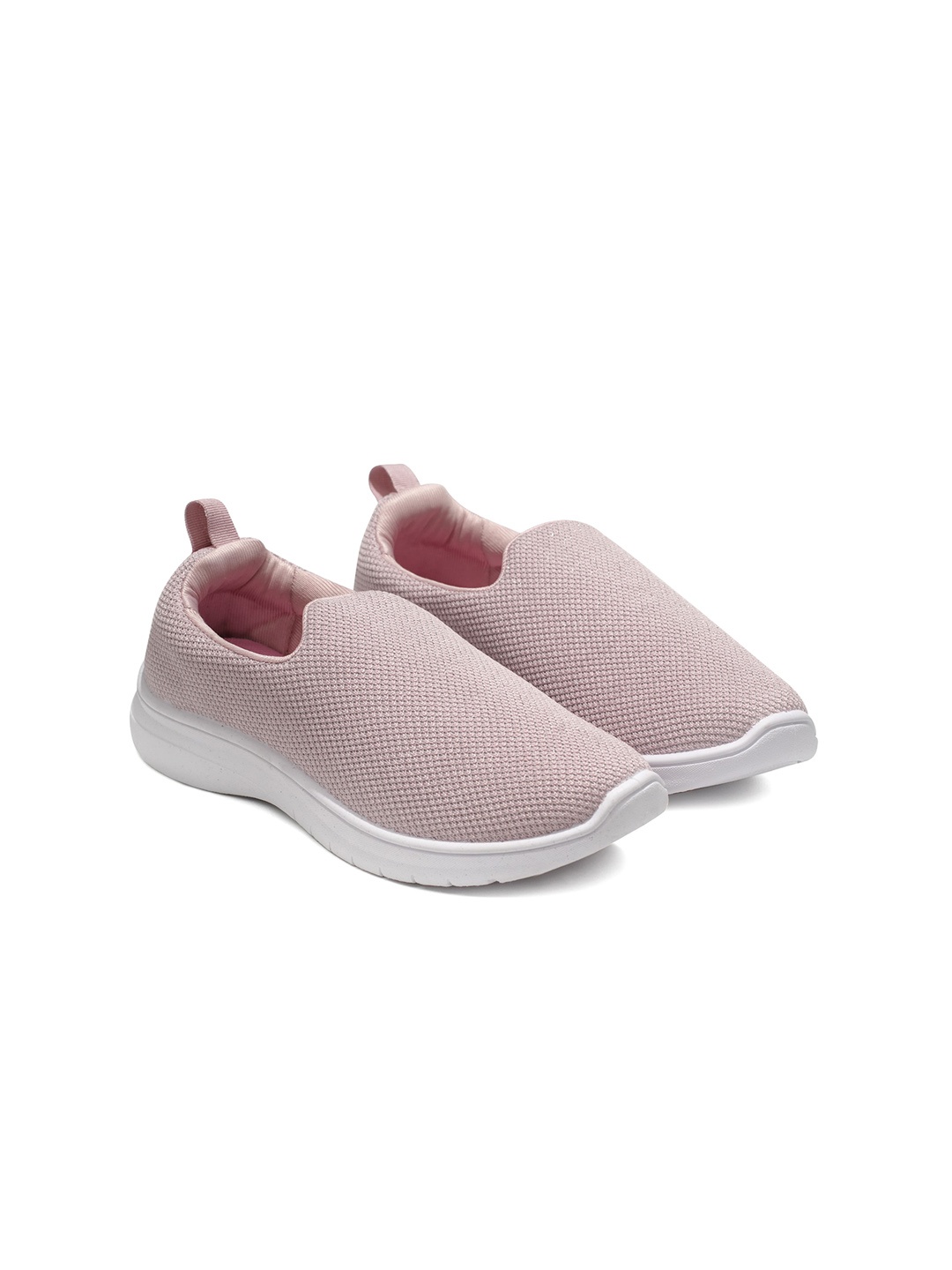 

ASIAN Women Pink Woven Design Lightweight Slip-On Sneakers