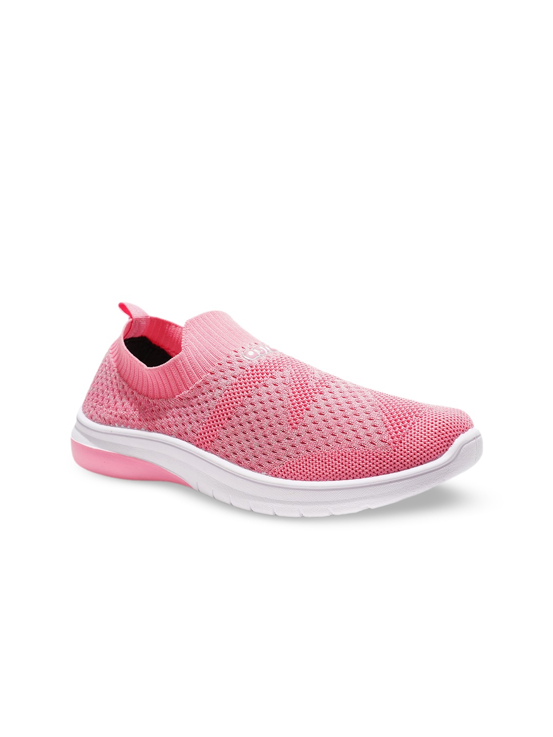 

ASIAN Women Pink Woven Design Lightweight Slip-On Sneakers