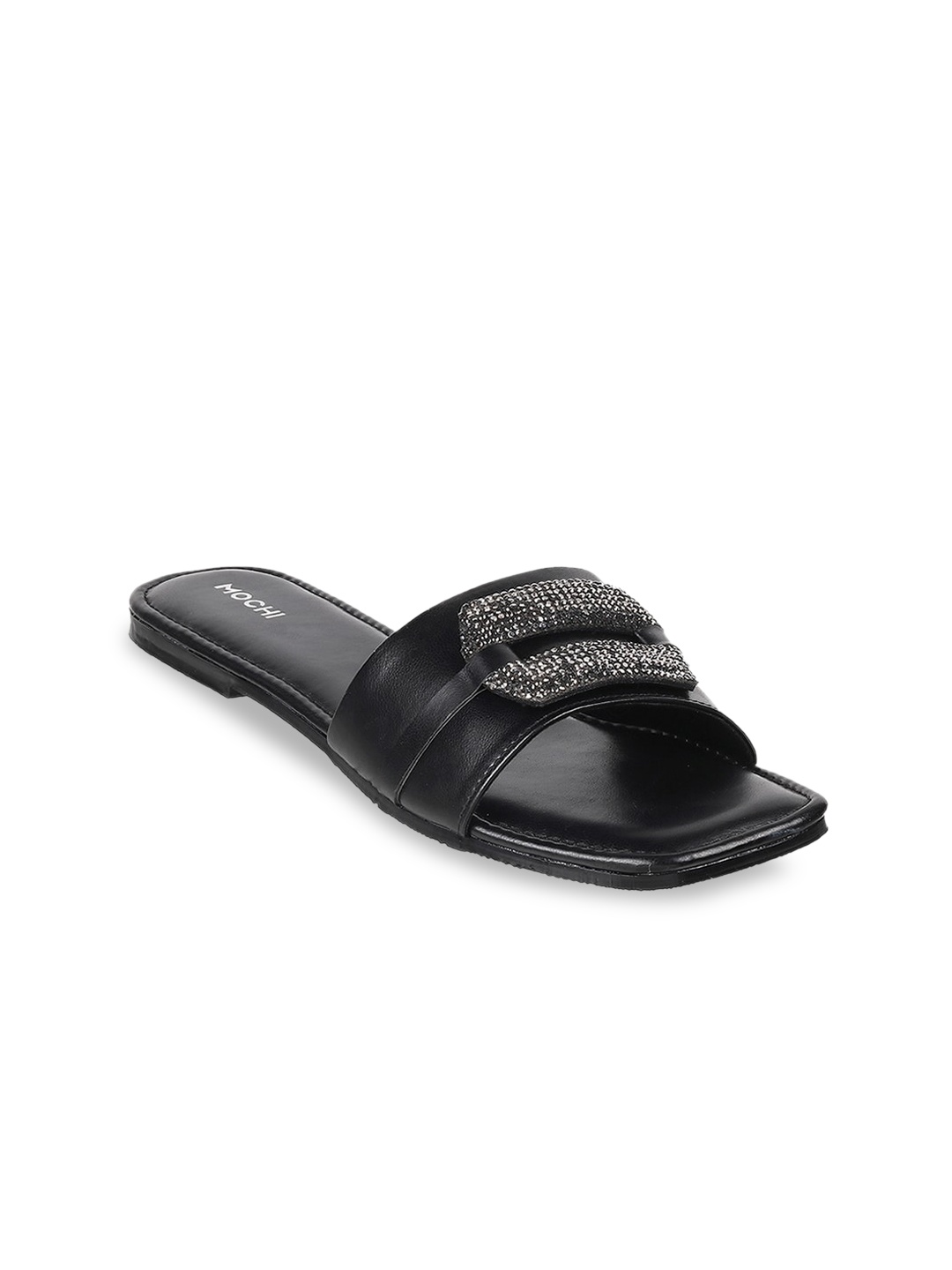 

Mochi Women Black Open Toe Flats