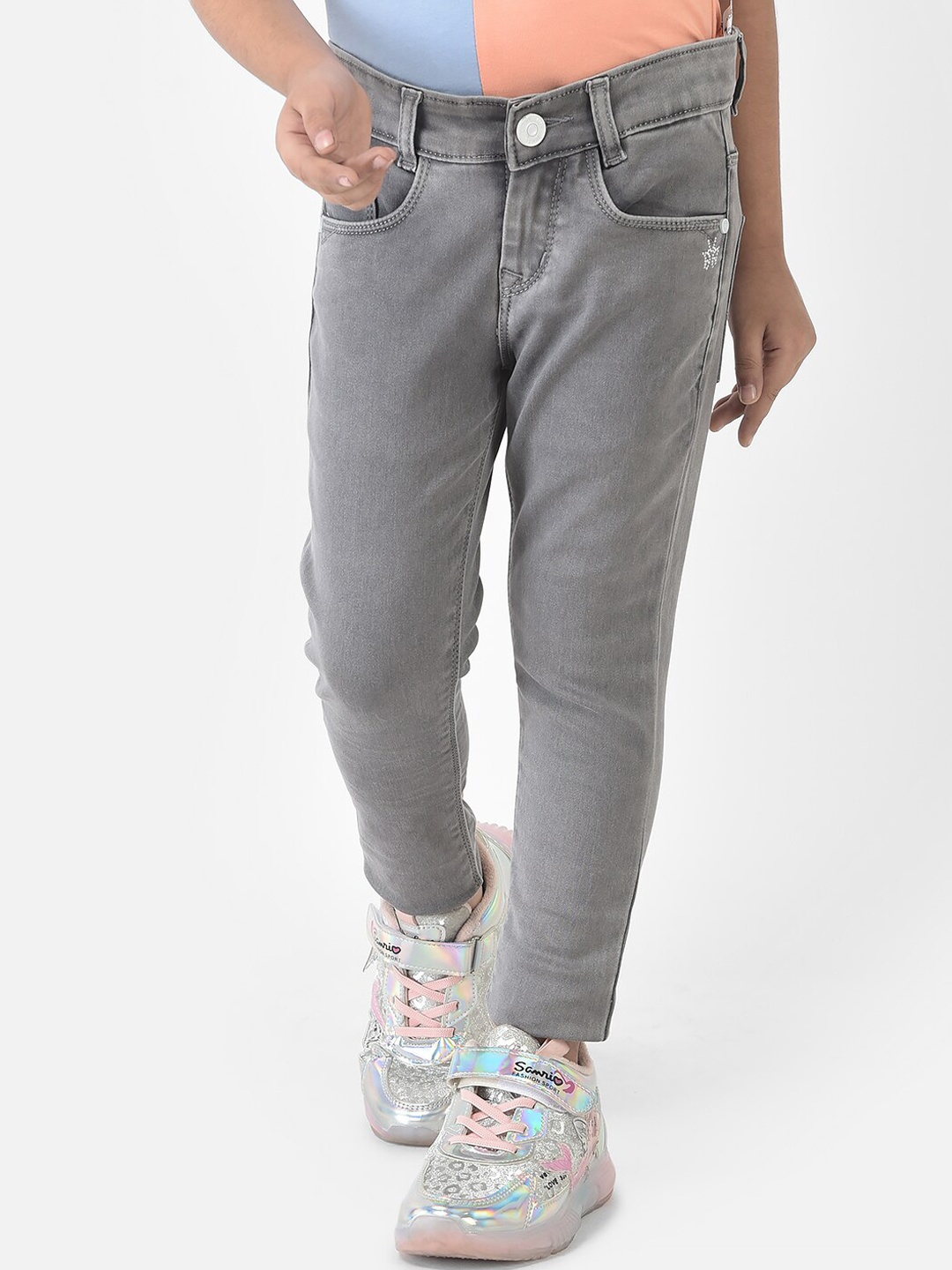 

Crimsoune Club Girls Grey Urban Slim Stretchable Jeans