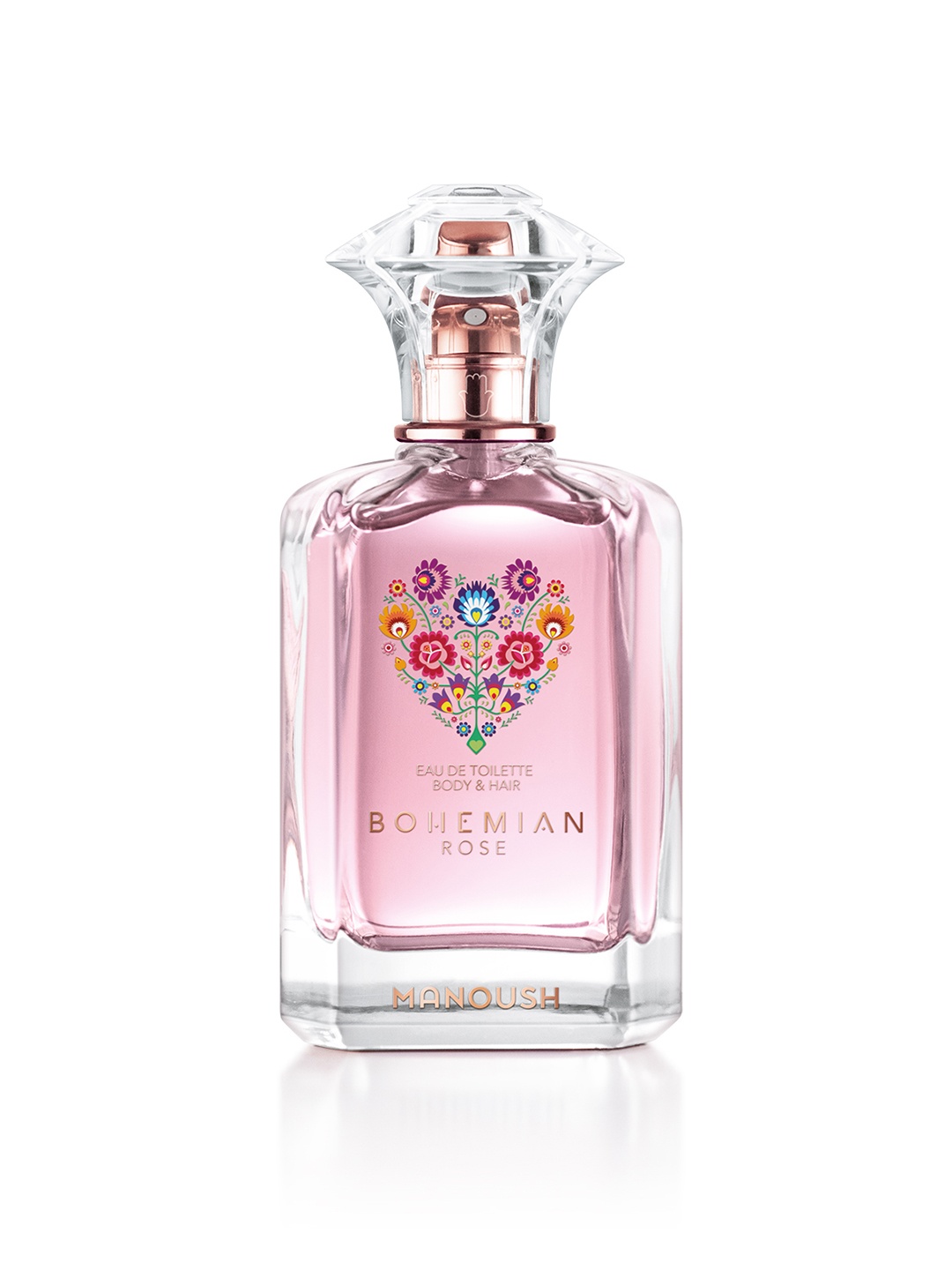 

MANOUSH Bohemian Rose Body & Hair EDT -100ml, Transparent