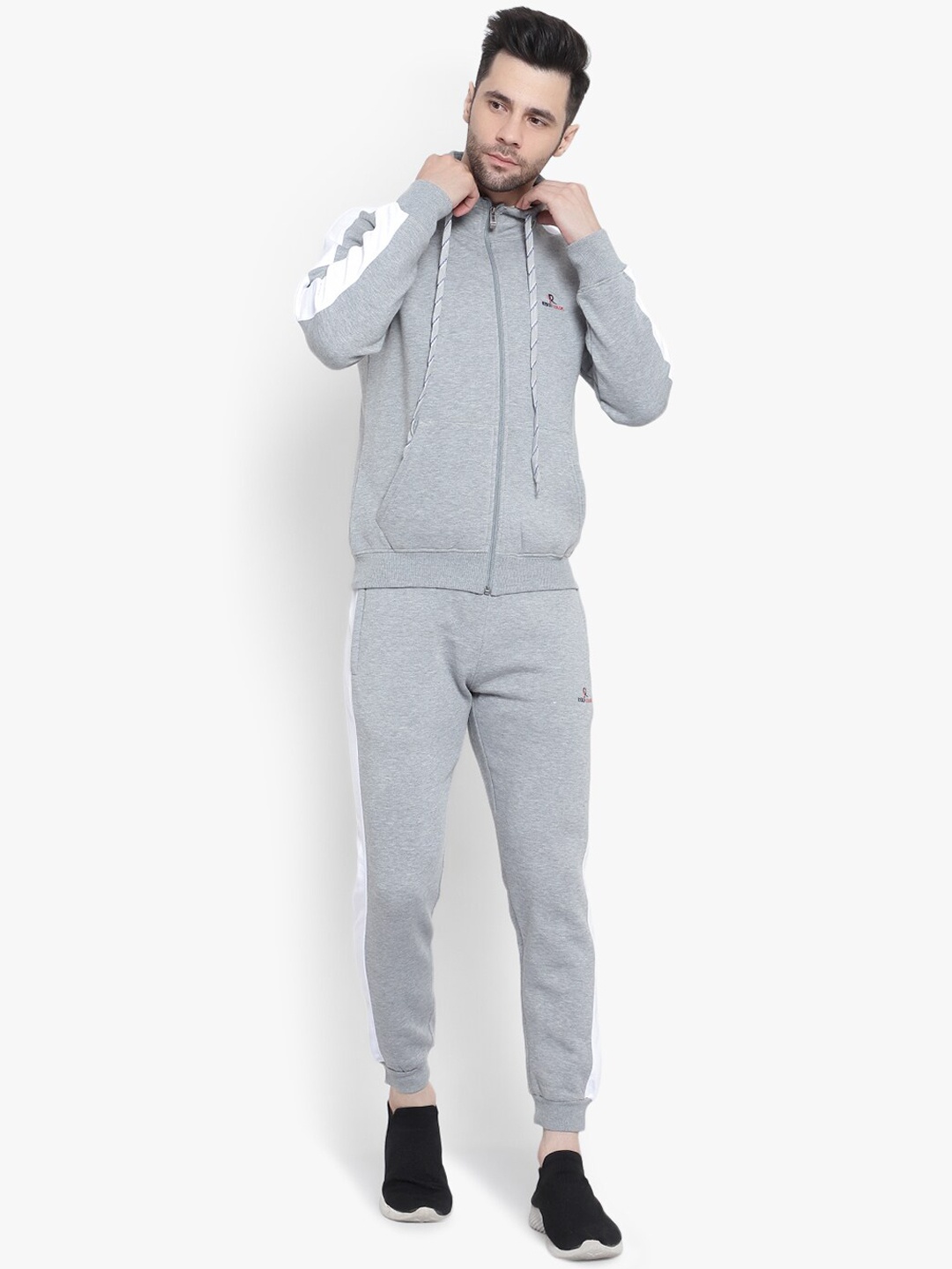 

Reich Color Men Grey Solid Slim-Fit Tracksuits