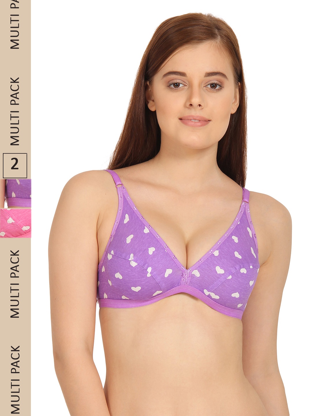 

Innocence Lavender & Pink Pack of 2 Lightly Padded Non Padded Non wired Bra