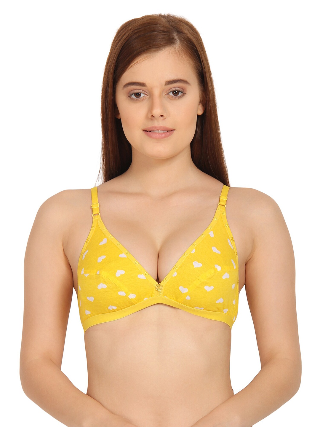 

Innocence Yellow & White Floral Lightly Padded Non Padded Non wired Bra