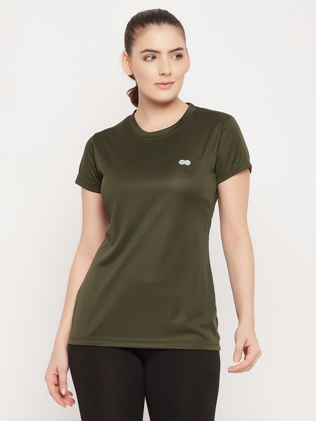 

Clovia Comfort Fit Active T-shirt, Green
